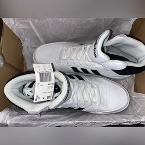 Adidas Men's White and Black High-Top Sneakers